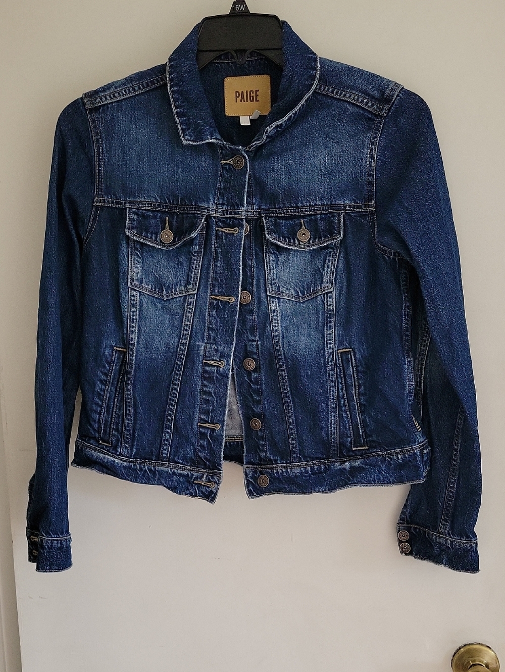 PAIGE Blue Washed Denim Jacket Sz M